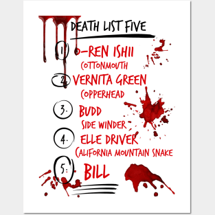 Kill Bill Bloody Death List Posters and Art